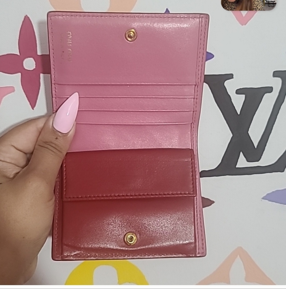 2 Pcs Euc Miu Miu Pink Shoulder Bag And Wallet In… - image 3